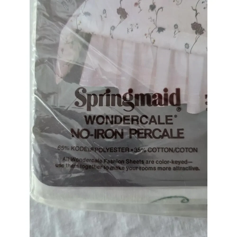 VINTAGE SPRINGMAID Wondercale Double Flat Sheet + Fitted Sheet Swiss Manor